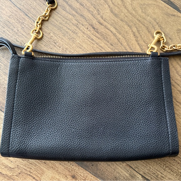 Tory Burch Carson Top Zip black Leather Crossbody - Picture 5 of 6